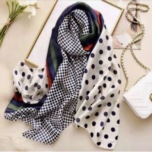 Polka Dot and Striped Women's silk Scarf